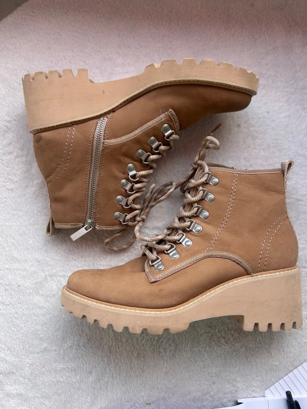 DOLCE VITA Tan Lace-Up Ankle Boots - Picture 3 of 6